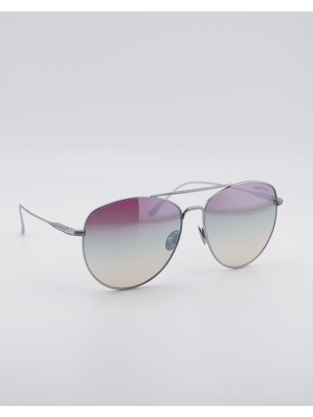 Tom Ford Milla FT0784 16Z Sunglasses Palladium Aviator Frame, Purple Lenses
